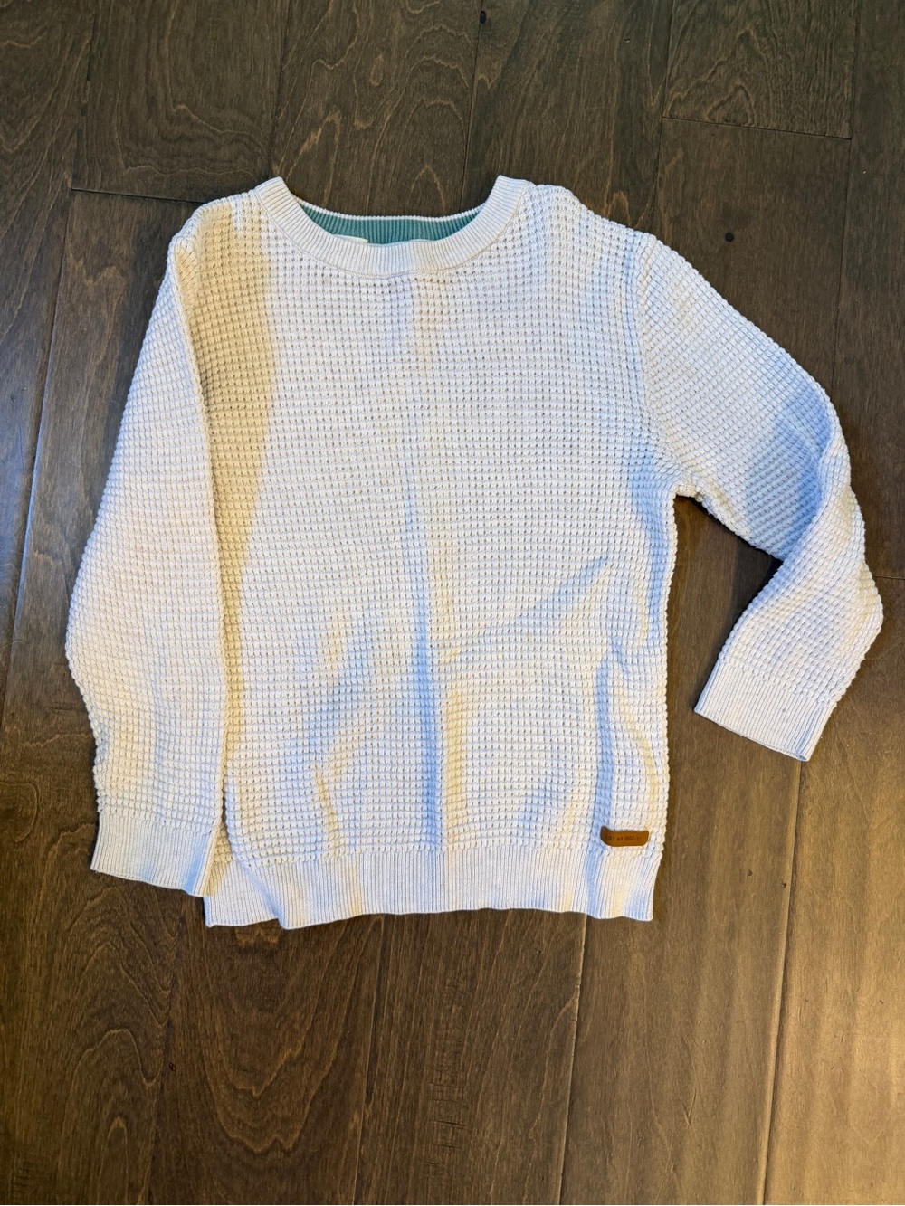 H&M Cream Waffle Knit Crewneck Sweater